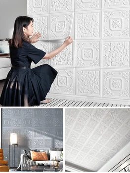 3d-trīsdimensiju sienas uzlīmes pašlīmējošās tapetes dzīvojamā istabā, guļamistabā siltu fona sienas apdare tapetes putu wa