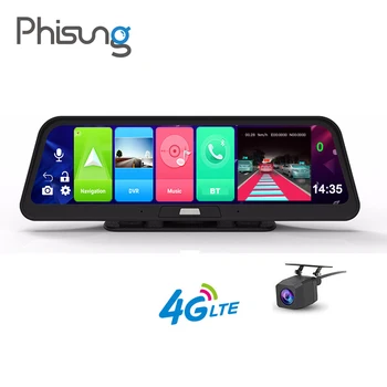 Phisung Q98 10inch 4G android 8.1 paneļa GPS navigator dual objektīvs HD1080P adas auto video reģistrators wifi Programmu vadības funkciju