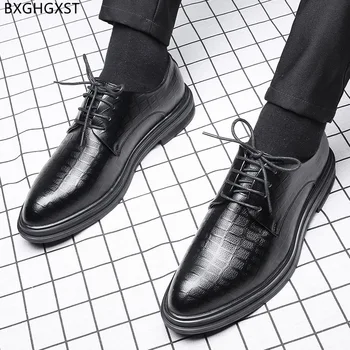 Brūna Kleita, Kurpes Vīriešu Modes Oficiālu Oxford Kurpes Vīriešiem 2022 Black Kāzu Kurpes Vīriešiem Chaussure Homme Zapatos De Hombre Sapato