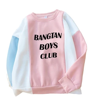 Korejas Kpop Bangtan Zēnu Klubs Hoodies Sporta Krekls Sievietēm Streetwear Gadījuma Zaudēt Pareizrakstības Krāsu Līmēšana Vilnas Vēstuli Izdrukāt Pulovers