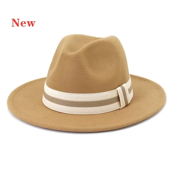 Plaša malām top hat sieviešu Britu stila vilnas džeza cepuri sekla top fedora cepuri rudens ziemas vīriešu modes silts Panama kāzu cepure