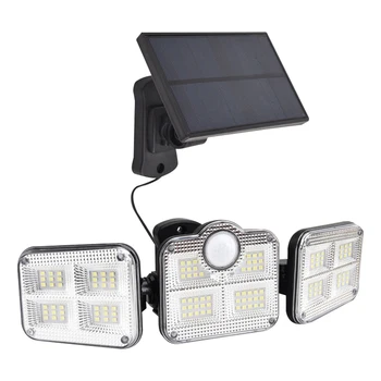 Āra LED 3 Galvas Kustības Sensors, Tālvadības pults Lampa, Solar LED Gaismas prožektors, Saules Paneļu Sienas Lampas Dekoratīvās Gaismas