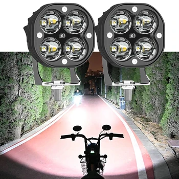 3Inch Motociklu LED Darba Gaismas Lada Niva 40W 4x4 Braukšanas Auto Lukturu Gaismas DRL Baltais Dzintars par Wrangler Hummer Piederumi 12V