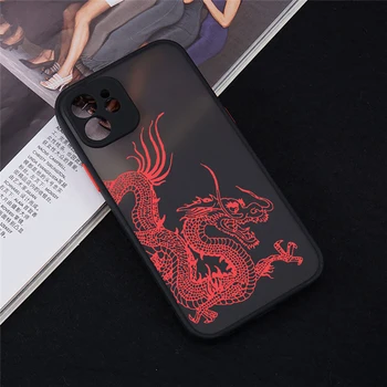 Unikālo Estētisku Dizainu Red Dragon Tālrunis Lietā par iPhone 12 Mini 11 13 Pro X XS XR Max 6 7 8 Plus SE 