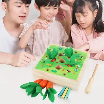 Burkānu Koka Montessori Rotaļlietas Rokās, Smadzeņu Izklaide Kukaiņu Viss Vienā Augļi Nozvejojot Brīvdienu Pirmsskolas vecuma Bērniem Zēni Meitenes
