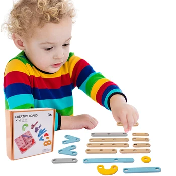 Koka Forma Puzzle Ģeometriskas Formas Ailē Uzstādīt Iztēli Izglītības Rotaļlietas Puzzle Radošo Tapa Galda Spēle Bērniem