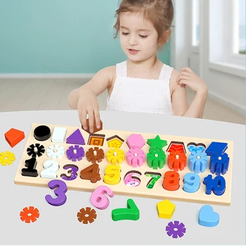 Sniegpārsla Forma Kārtotāja Skaitīšanas Spēle Bērniem Izglītības Jigsaw Darbības Dēļiem, Koka Numuru Mīklas Šķirošanas Montessori Rotaļlietas