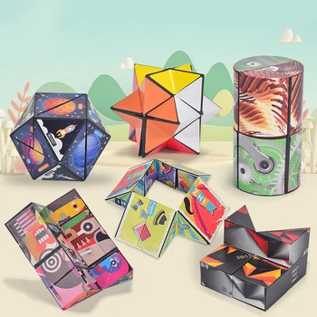 3D Ģeometriskā Kubikmetru Rotaļlietas Atgriezeniska Plastmasas Puzzle Cube Spēle Dažādas Puzzle Cube Antistresa Rotaļlieta, Daudzfunkcionāls Bērnu Svētku Dāvanu