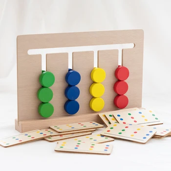 Montessori Bērnu Rotaļu Koka Izglītības Formu, Krāsu Saskaņošanas Rotaļlietas Loģiskās Domāšanas Apmācību Puzles, Spēles Bērniem Agrīnā Izglītībā
