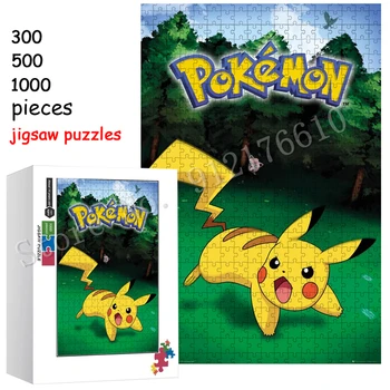 Pokemon Karikatūra Jigsaw Puzzle 300/500/1000 Attēli Japāņu Anime Puzles Pieaugušajiem Kabatas Briesmonis Pikachu Spēles Rotaļlietas Bērnudārzos Dekori