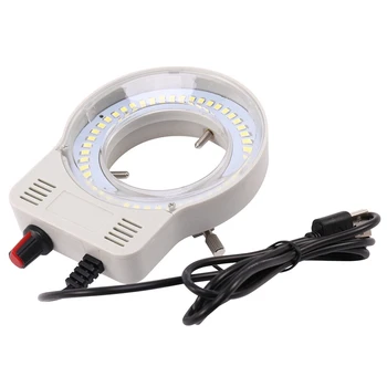 3X 48 LED Rūpniecības Mikroskopa Kamera, Gaismas Avots Gredzens Luktura Gaismas Lampa Lampas Regulējamu Spilgtumu USB Interfeiss
