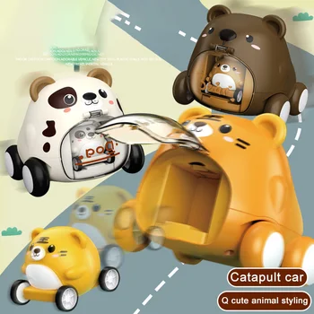Bērnu Rotaļu Automašīnu Karikatūra Dzīvnieku Auto Baby tiger suns Jaudu, Inerces Auto Pull Atpakaļ, Auto, Anime Multfilmas Bērniem, Dāvanu