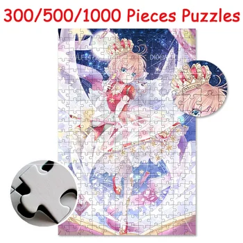 Japāņu Anime, Plakāts, Multfilma Šķirnes Sakura Drukāt Skaidri Puzzle Rotaļlietas 300/500/1000 GAB. Koka Puzles Bērnu Izglītojošās Rotaļlietas