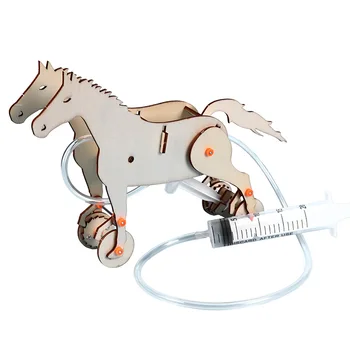 1gb Smieklīgi DIY Šķidruma Spiediens Virzuļa Savākt Zirgu Puzzle Modeļa, Tehnoloģijas, Zinātne Eksperiments Gizmo Rotaļlietas