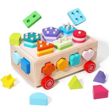 Forma Digitālo Kārtotāja Montessori Rotaļlietas Agrīnās Mācīšanās Izglītības Rotaļlietas Bērniem, Koka Krāsu, Formu Saskaņošana Izlūkošanas Kaste