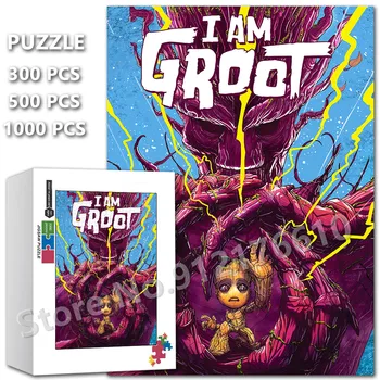Es Esmu Groot!aizbildņiem Galaxy Jigsaw Puzzle Marvel Disney Supervaronis Koka Puzzle Atspiest Izglītojošo Ģimenes Spēli Dāvanas