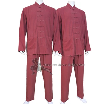 Mīksts Kokvilnas Tai chi Tērpi Kung fu Cīņas mākslas Formas tērpu Ušu Wing Chun Jaka un Bikses