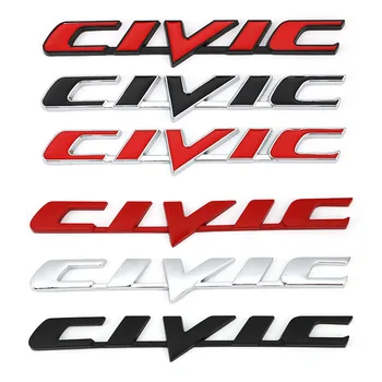 Auto 3D Metāla Emblēmas Nozīmīti, Uzlīmi, par Honda Civic Automašīnas Aizmugures Bagāžnieka Vēstuli, Logo, Uzlīmes, Uzlīmes Auto Piederumi Auto Stils