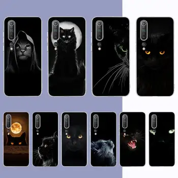 Melnais Kaķis, Skatās Acu Telefonu Gadījumā Samsung S21 A10 par Redmi 7. Piezīme 9 Huawei P30Pro Godu 8X 10es vāciņu