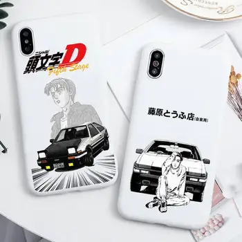 Japānas Anime Sākotnējā D Auto AE86 Tālrunis Lietā Par iphone 13 12 11 Pro Max Mini XS 8 7 6 6S Plus X SE 2020. GADAM XR Candy balts vāks