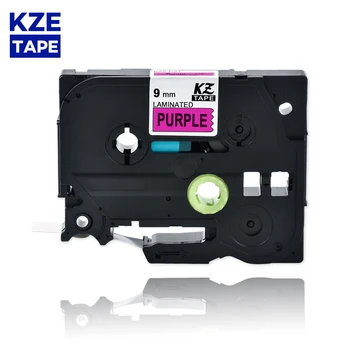 9mm TzeP21 Black Purple Laminēta Etiķetes, Lentes, Kasetes, Kasetnes, marķējuma lentas celtniecības lentes Celtniecības-P21 celtniecības P21 tzeP21 P-touch PT