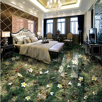 beibehang Pasūtījuma grīdas neausta tapetes krīt blue orchid lapas 3D stereo vannas istabu, dzīvojamo istabu grīdas