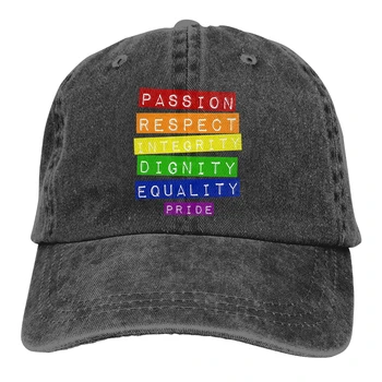 Regulējams tīrtoņa Krāsas Beisbola cepure Lepnums Mazgātas Kokvilnas LGBT transseksuāļu Sporta Sievieti Cepure