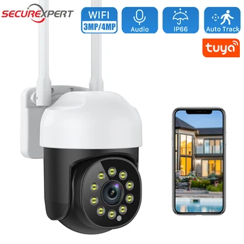 3MP Tuya PTZ IP Kamera Outdoor 4X Digital Zoom AI Cilvēka Atklāt Bezvadu Kamera H. 265 P2P Audio Mājas Drošības CCTV Kameras