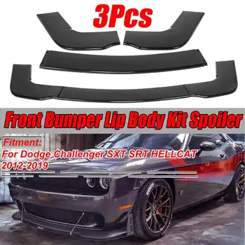 Jaunu 3pcs Automašīnas Priekšējā Bufera Lūpu Sadalītāja Spoilers Difuzoru Deflektoru Lūpas, Lai Dodge Challenger SXT SRT HELLCAT 2012-2019 Visus