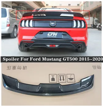 Augstas Kvalitātes ABS Sveķu & Oglekļa Šķiedras Aizmugures Bagāžnieka Lūpu Spoilers Sadalītāja Ārējie Ford Mustang GT500 2015-2020