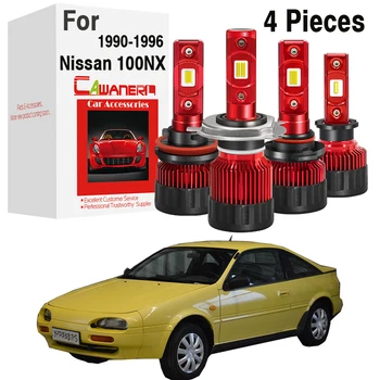 4 X 30W Lukturu Augstas tuvās Gaismas Automašīnas Priekšējie LED Lukturi, Spuldzes Hi/Lo Gaismu Nissan 100NX NX Kupeja NX1600 NX2000 (B13) 1990-1996