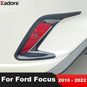 Aizmugures Miglas Lukturi, Lampas Vāciņš Melns, Ford Focus 2019 2020 2021 2022 Mk4 Sedans Ar Oglekļa Šķiedras Auto Piederumi Asti Foglight Apdares