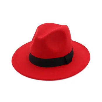 X3011 Unisex Vilnas Cepure Britu Fedora Cepuri Pieaugušo Modes Vilnas Filca Cepures Malām, Plaša Brimmed Cepures, Pielāgot Izmēru Fedora Vilnas Cepure