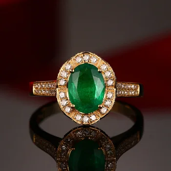 CMajor Sudraba Sintētiskā Dimanta Rotaslietas Temperaments Elegants 14ct Kubikmetru Zircon Emerald Ovāls Klasisko Gredzenu Sievietēm
