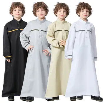 Musulmaņu Tērpu Zēniem Jubba Thobe Thawb Islāma Apģērba Kaftan Abaya Lūgšanu Ramadāna Bērniem, Drēbes Bērniem Zēni Arābu Puses Kaftan Kleita