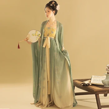JiYu 2 Krāsas Pilns Komplekts, Tradicionālās Ķīnas Tang Dinastijas Sieviešu Izšūti Pušķis Svārki Karnevāla Puse Kleita Cosplay Kostīmi